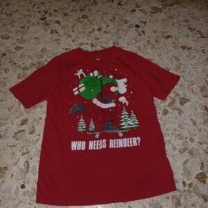 Holiday Time Kid's Christmas Tee Medium (8) Red